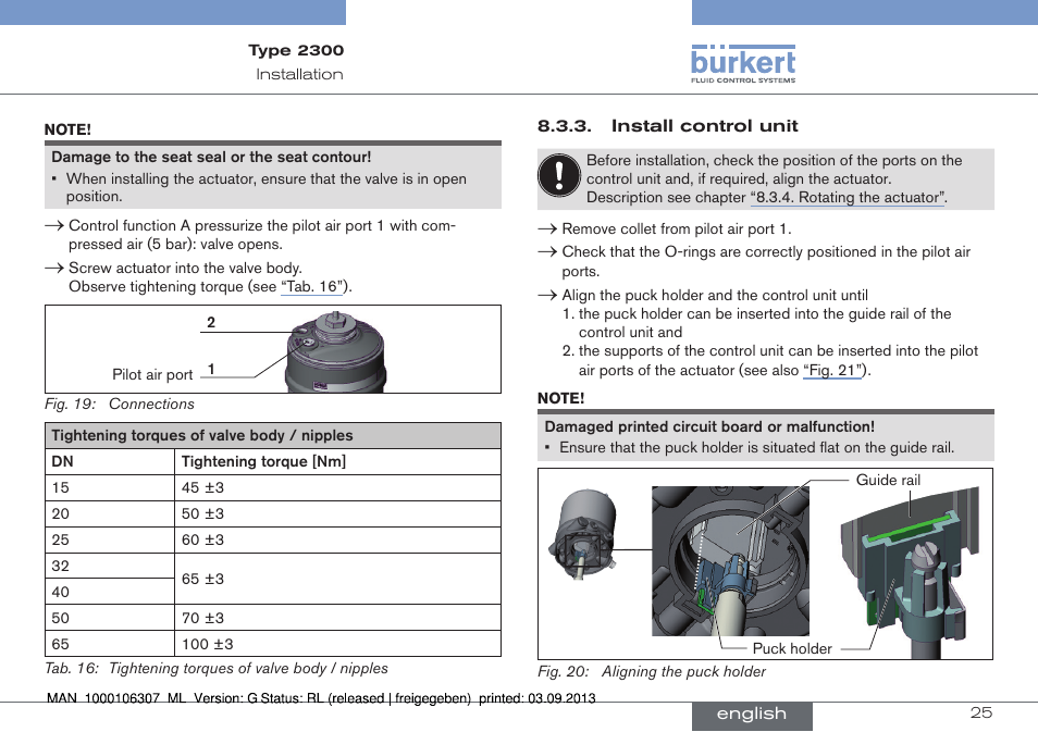 Burkert Type 2300 User Manual | Page 25 / 130