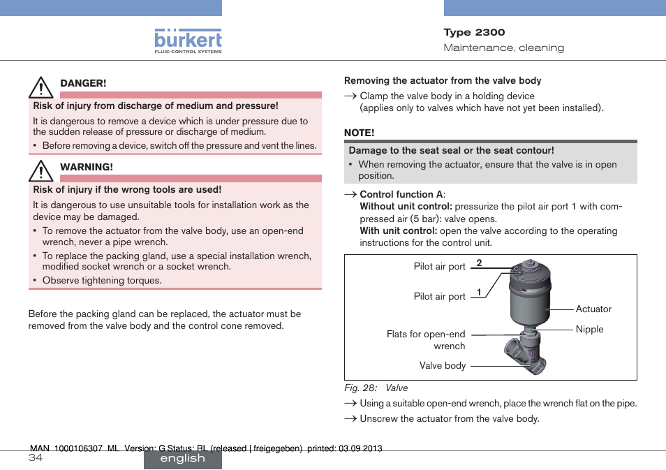 Burkert Type 2300 User Manual | Page 34 / 130