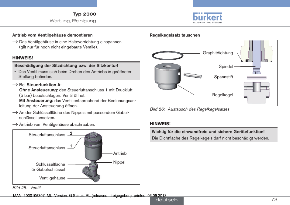 Burkert Type 2300 User Manual | Page 73 / 130