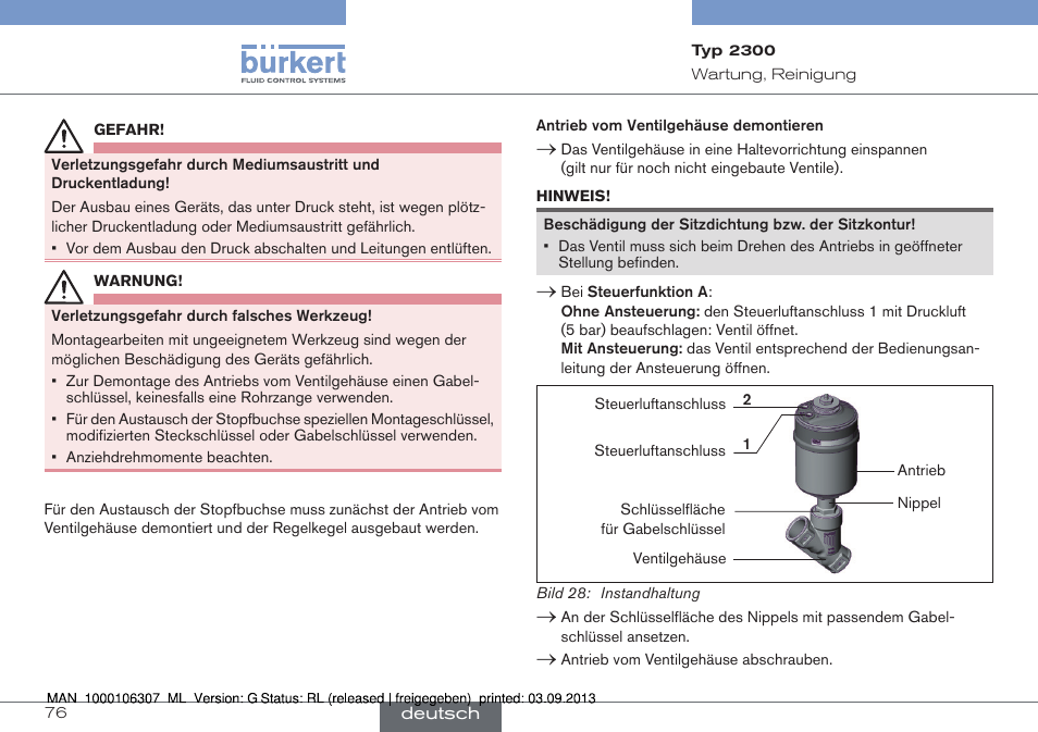 Burkert Type 2300 User Manual | Page 76 / 130