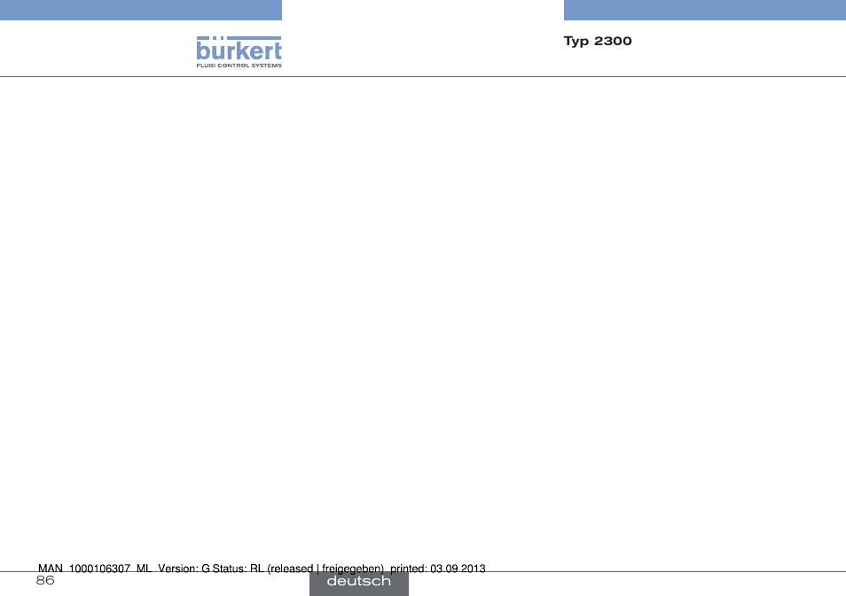 Burkert Type 2300 User Manual | Page 86 / 130