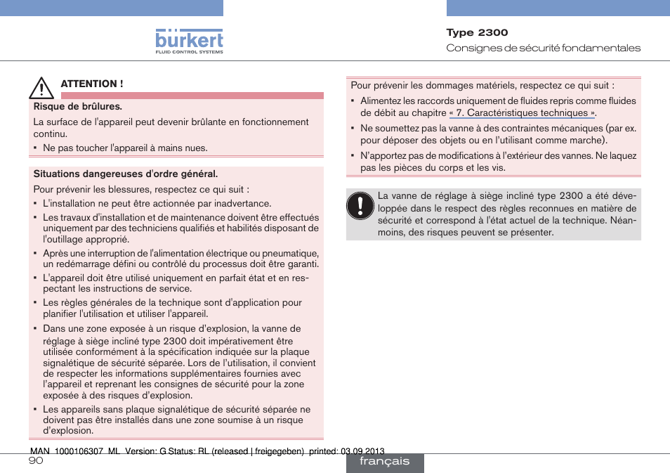 Burkert Type 2300 User Manual | Page 90 / 130