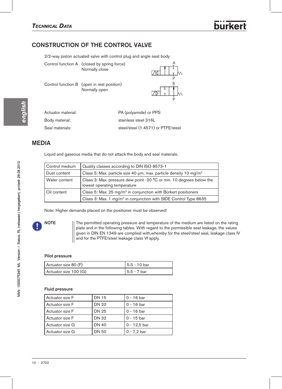 Media | Burkert Type 2702 User Manual | Page 10 / 94