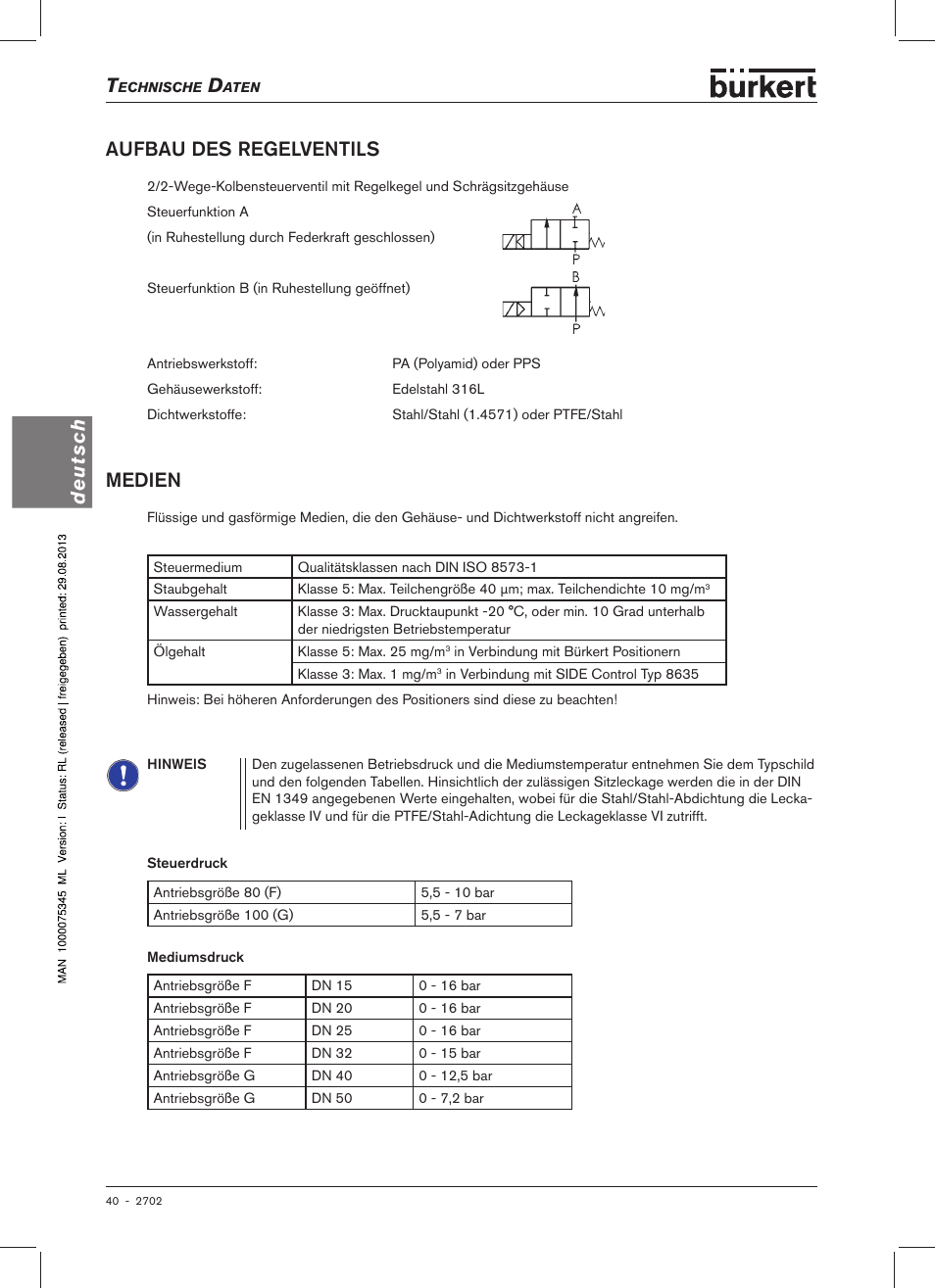 Medien | Burkert Type 2702 User Manual | Page 40 / 94