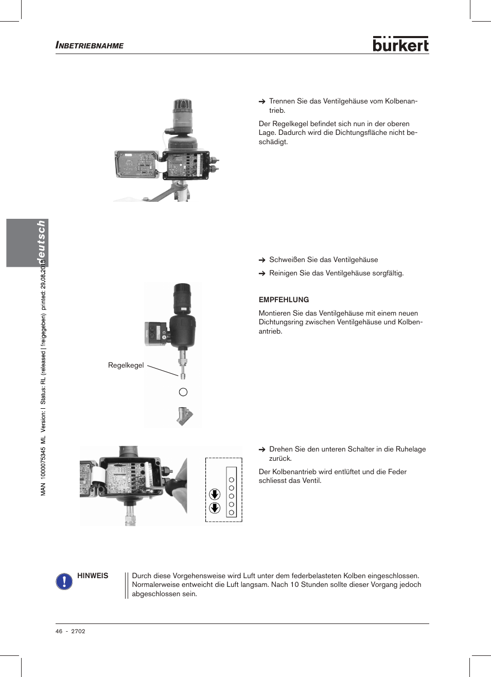 Deutsch | Burkert Type 2702 User Manual | Page 46 / 94