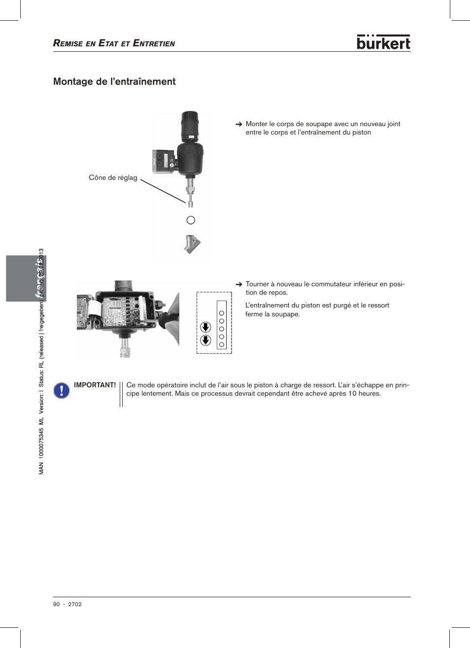 Montage de l’entraînement, Français, Montage.de.l’entraînement | Burkert Type 2702 User Manual | Page 90 / 94