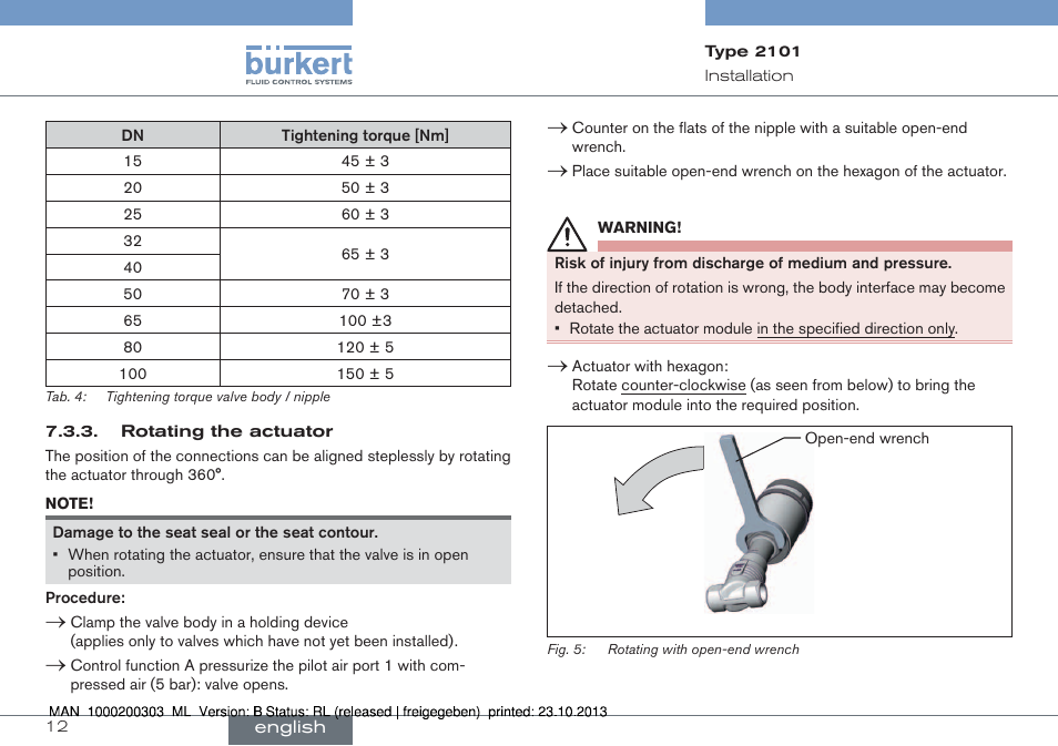 Burkert Type 2101 User Manual | Page 12 / 46