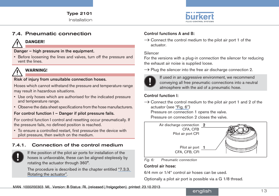 Burkert Type 2101 User Manual | Page 13 / 46