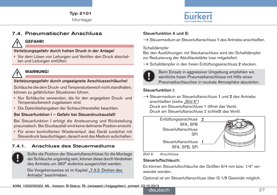 Burkert Type 2101 User Manual | Page 27 / 46