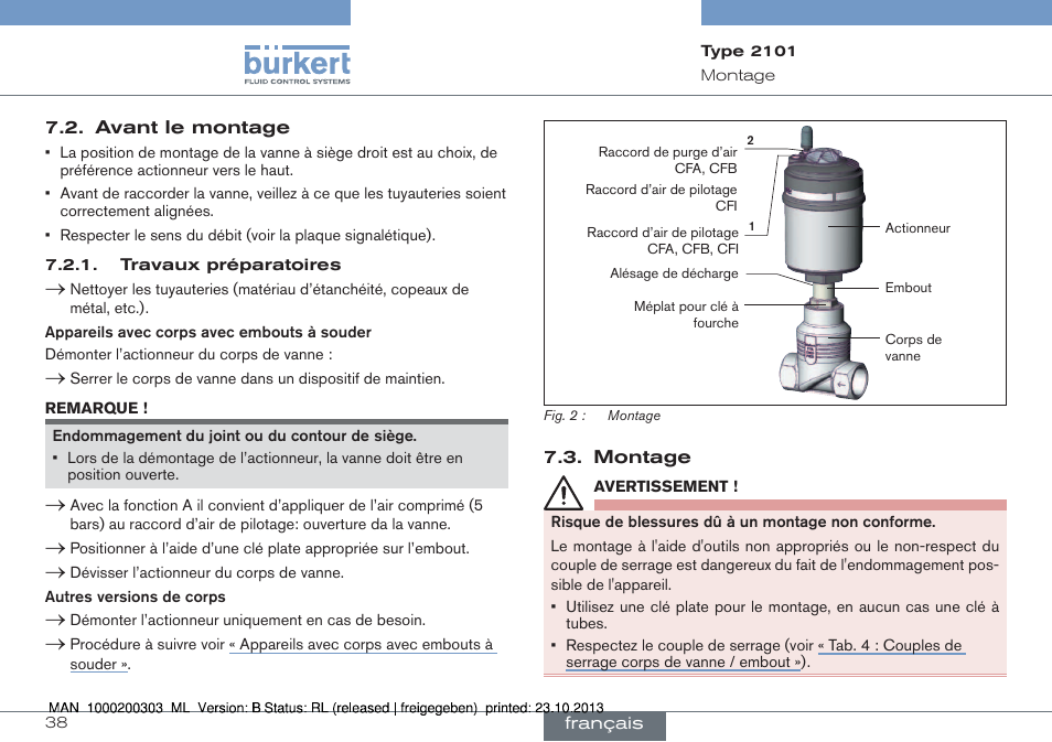 Burkert Type 2101 User Manual | Page 38 / 46