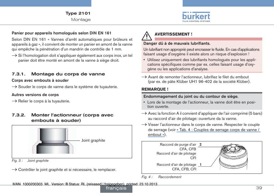 Burkert Type 2101 User Manual | Page 39 / 46