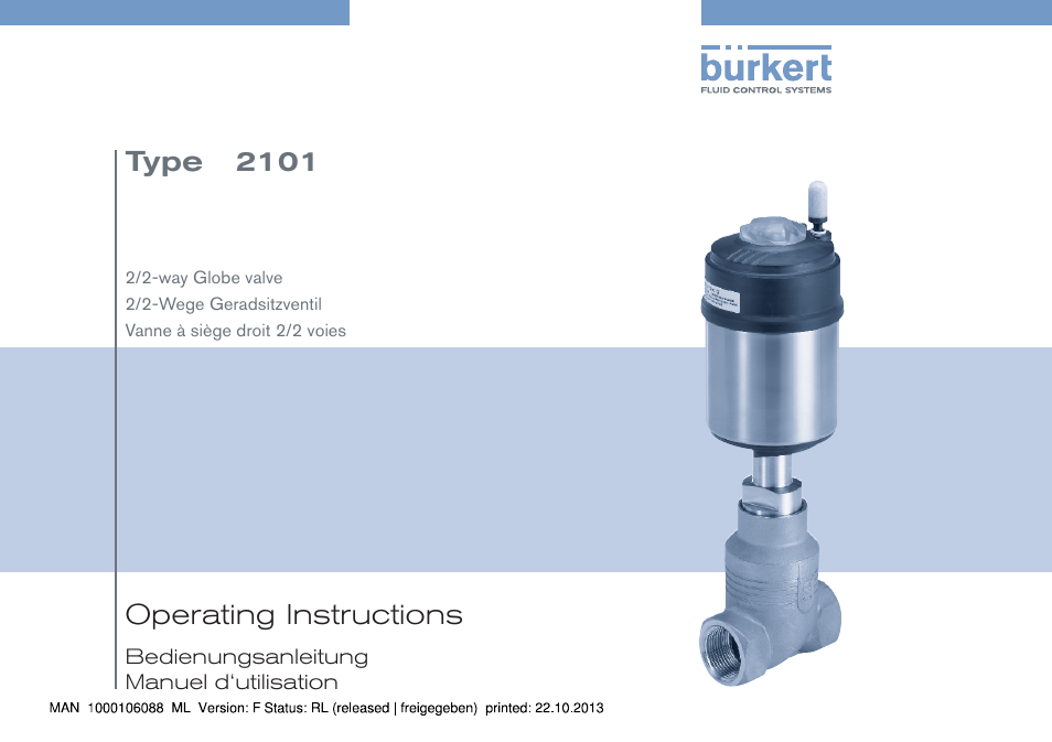 Burkert Type 2101 User Manual | 106 pages