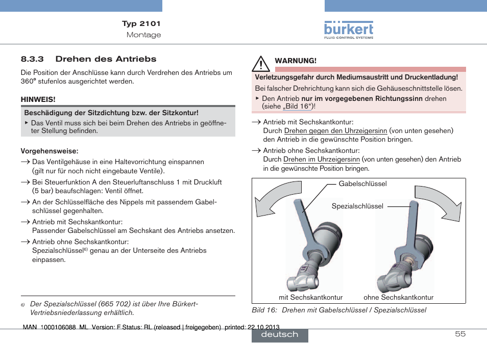 Burkert Type 2101 User Manual | Page 55 / 106