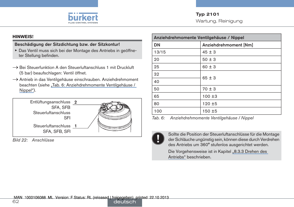 Burkert Type 2101 User Manual | Page 62 / 106