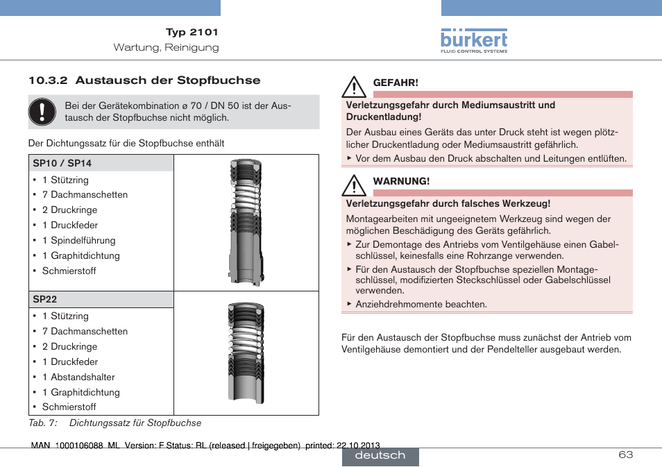 Burkert Type 2101 User Manual | Page 63 / 106