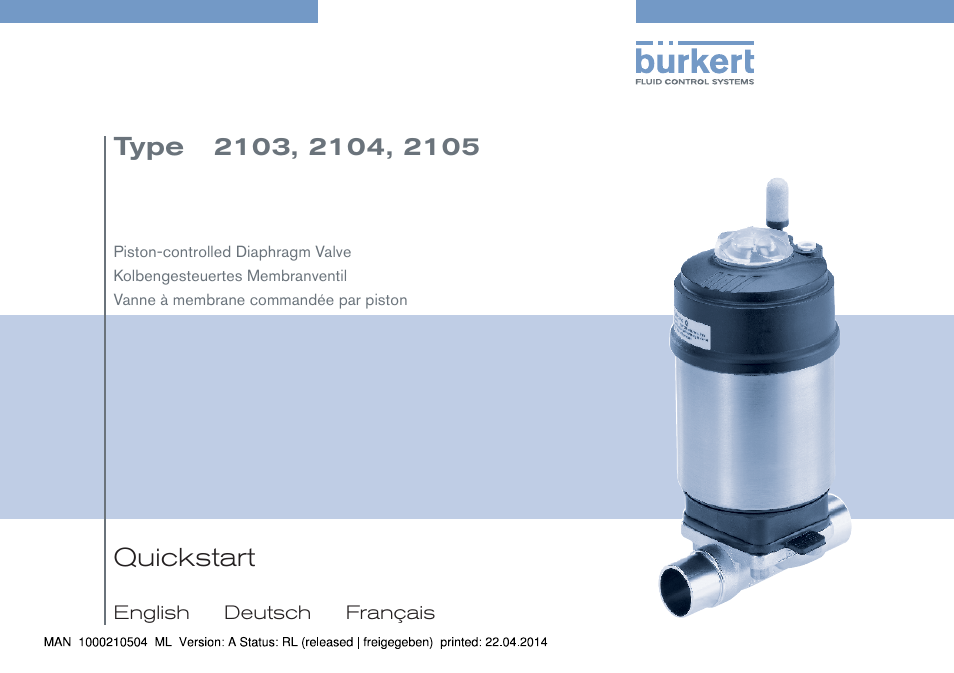 Burkert Type 2105 User Manual | 43 pages