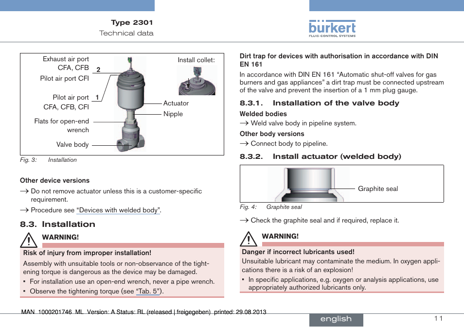 Burkert Type 2301 User Manual | Page 11 / 46