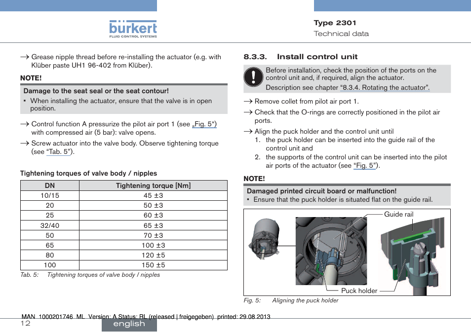 Burkert Type 2301 User Manual | Page 12 / 46