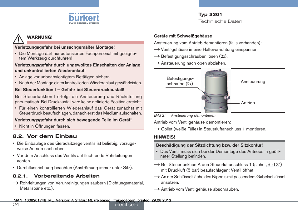 Burkert Type 2301 User Manual | Page 24 / 46