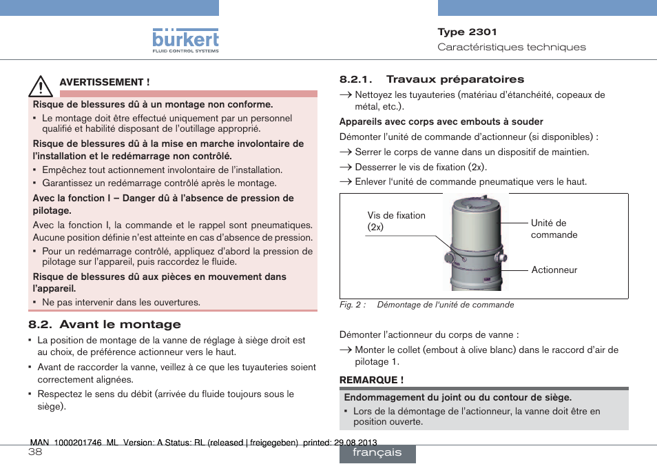 Burkert Type 2301 User Manual | Page 38 / 46