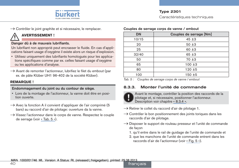 Burkert Type 2301 User Manual | Page 40 / 46