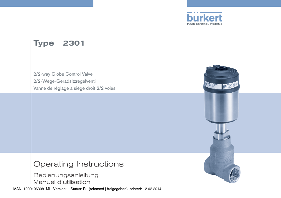 Burkert Type 2301 User Manual | 142 pages