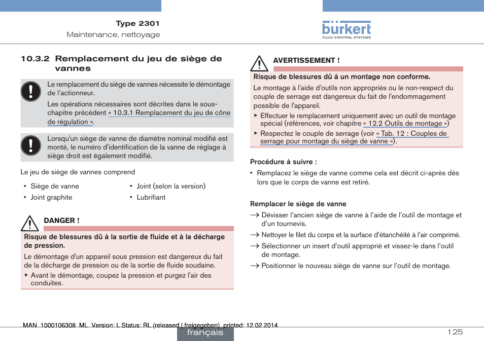 Burkert Type 2301 User Manual | Page 125 / 142