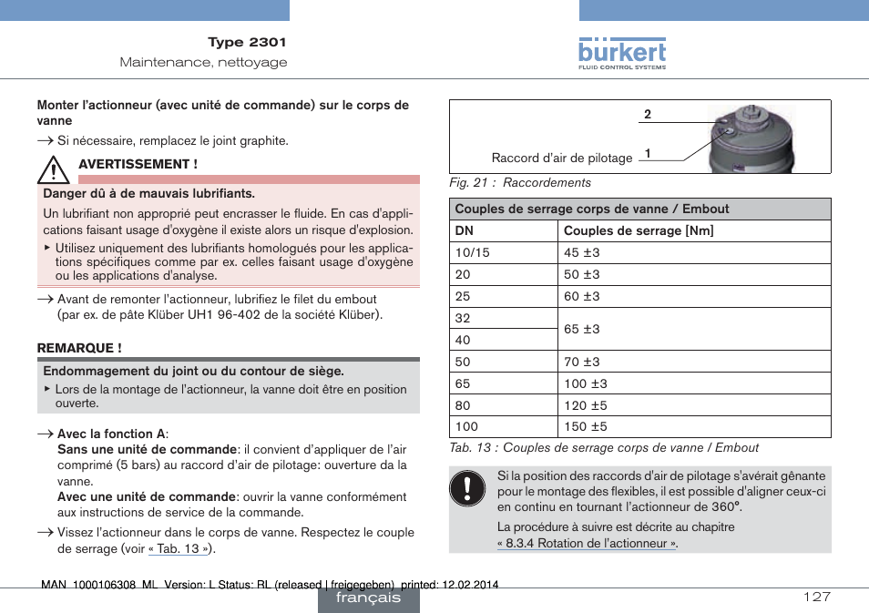 Burkert Type 2301 User Manual | Page 127 / 142