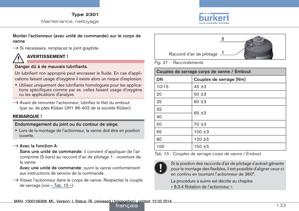 Burkert Type 2301 User Manual | Page 133 / 142