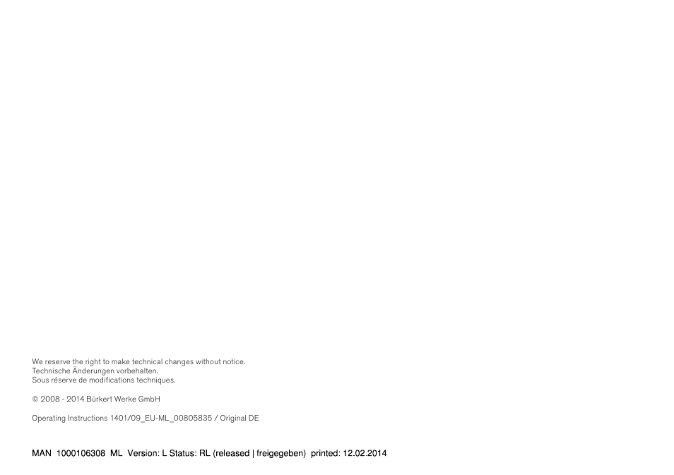 Burkert Type 2301 User Manual | Page 2 / 142