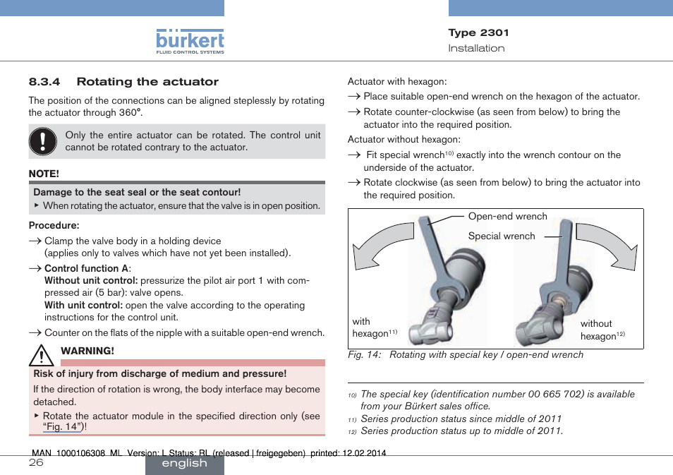 Burkert Type 2301 User Manual | Page 26 / 142