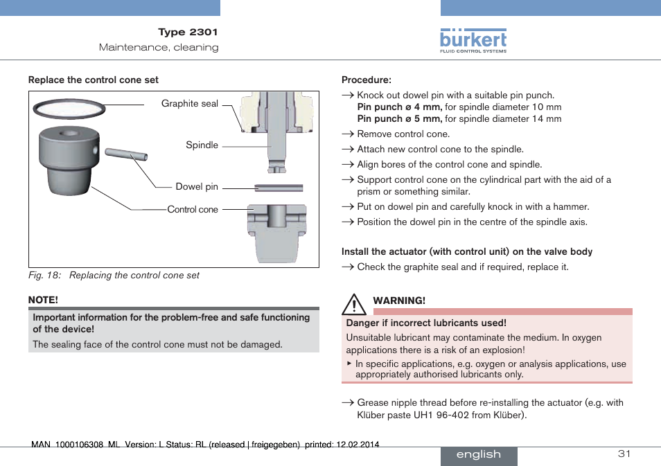 Burkert Type 2301 User Manual | Page 31 / 142