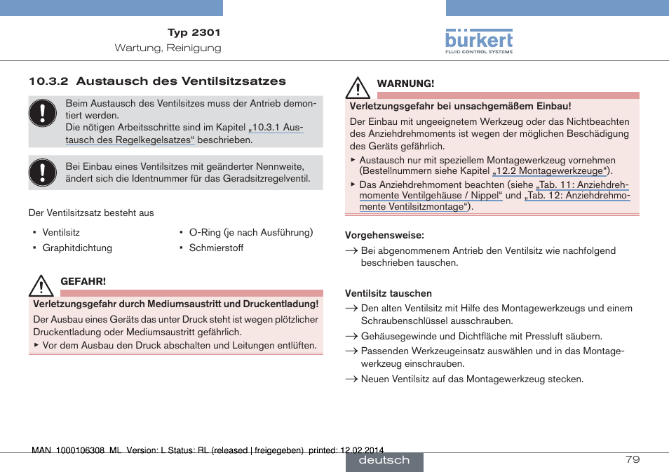 Burkert Type 2301 User Manual | Page 79 / 142