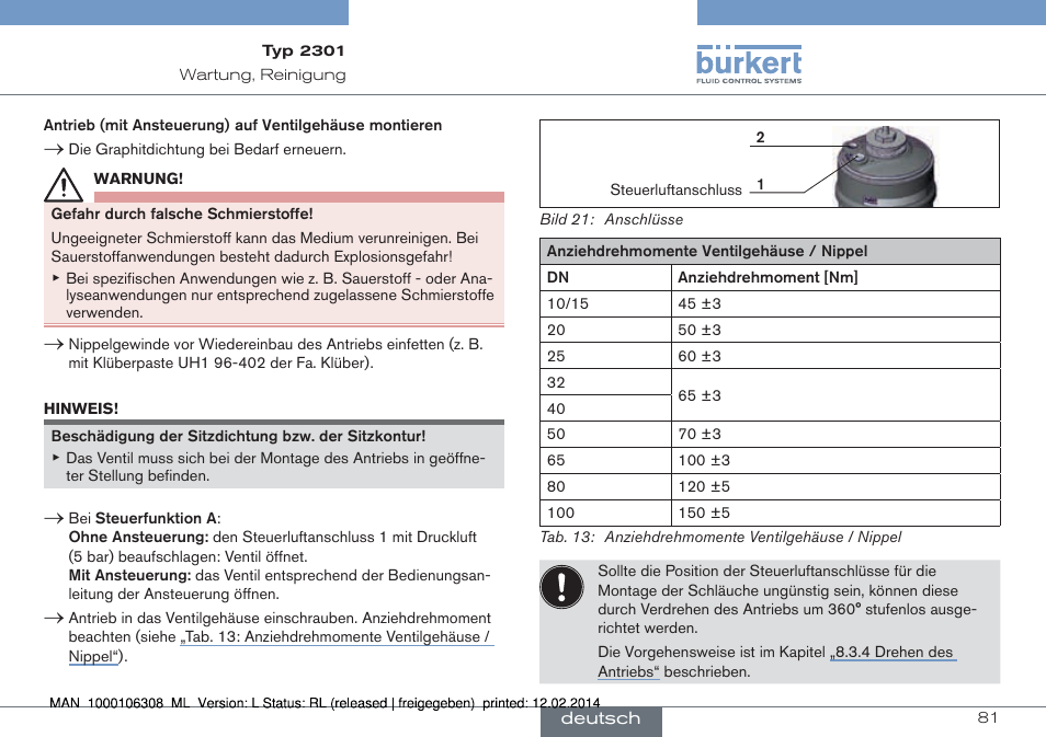 Burkert Type 2301 User Manual | Page 81 / 142