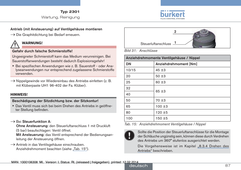 Burkert Type 2301 User Manual | Page 87 / 142