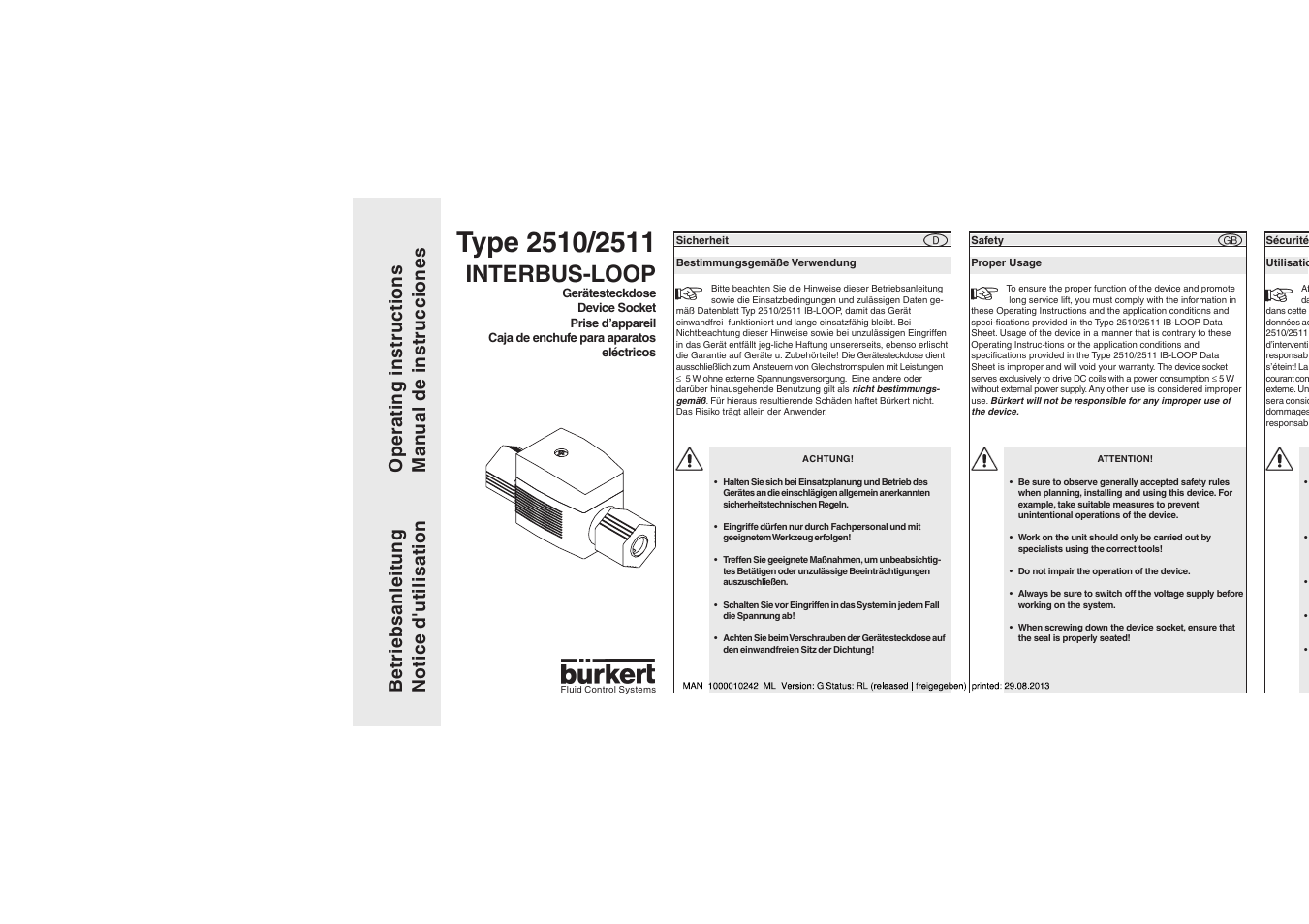Burkert Type 2511 User Manual | 6 pages