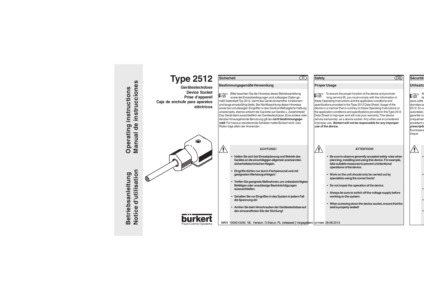 Burkert Type 2512 User Manual | 6 pages