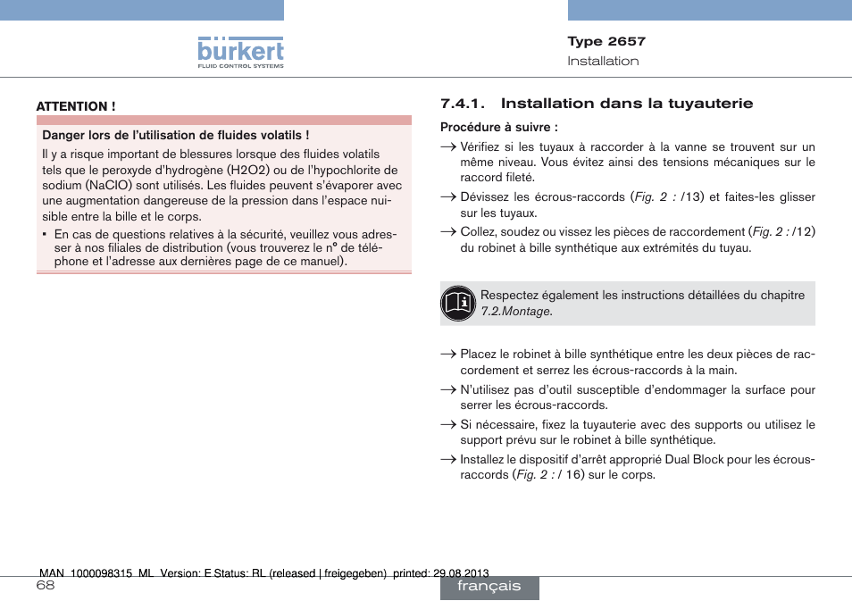 Burkert Type 2658 User Manual | Page 68 / 75