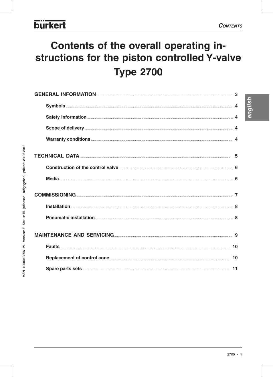 English | Burkert Type 2700 User Manual | Page 3 / 41