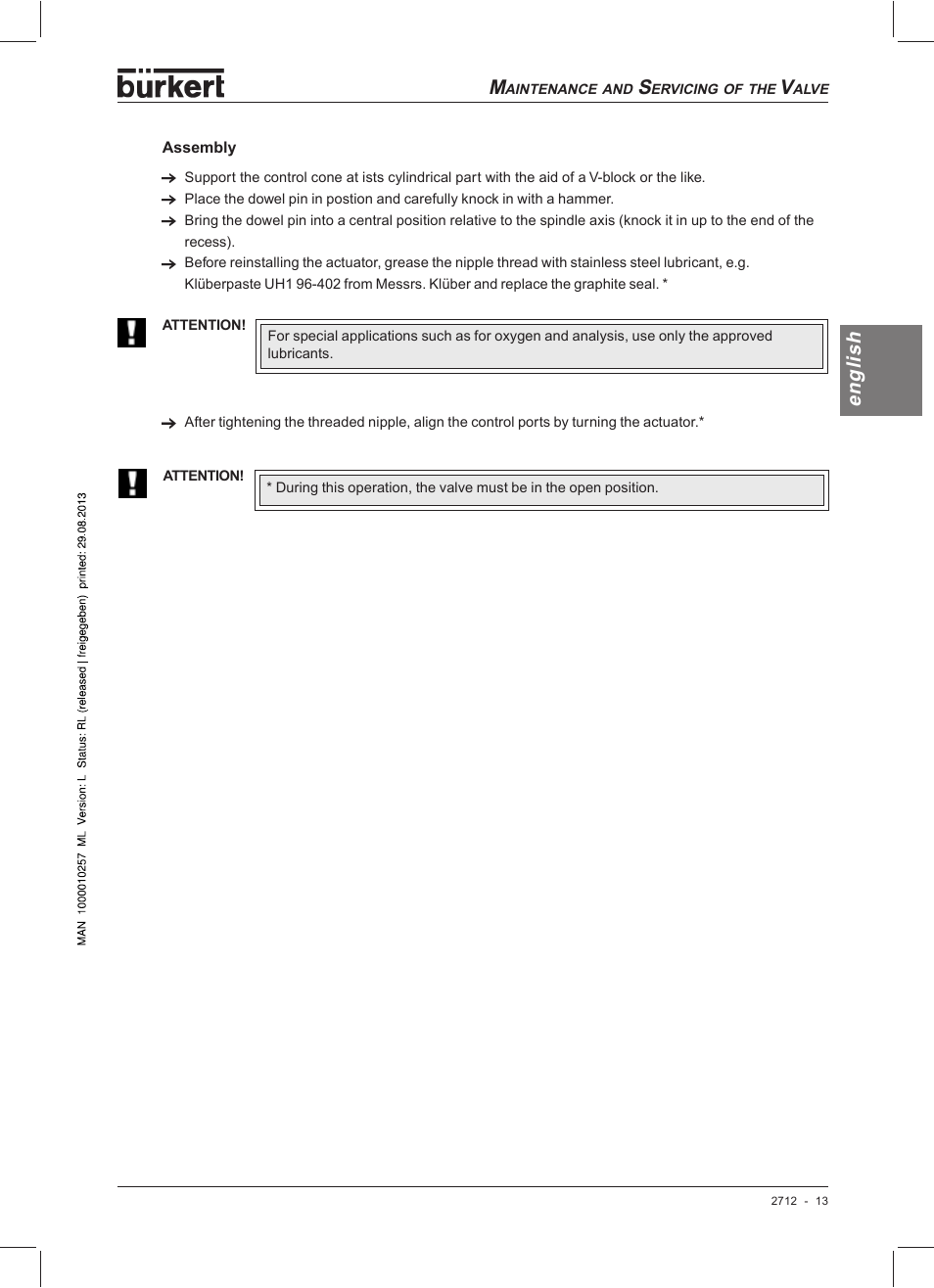 English | Burkert Type 2712 User Manual | Page 15 / 52