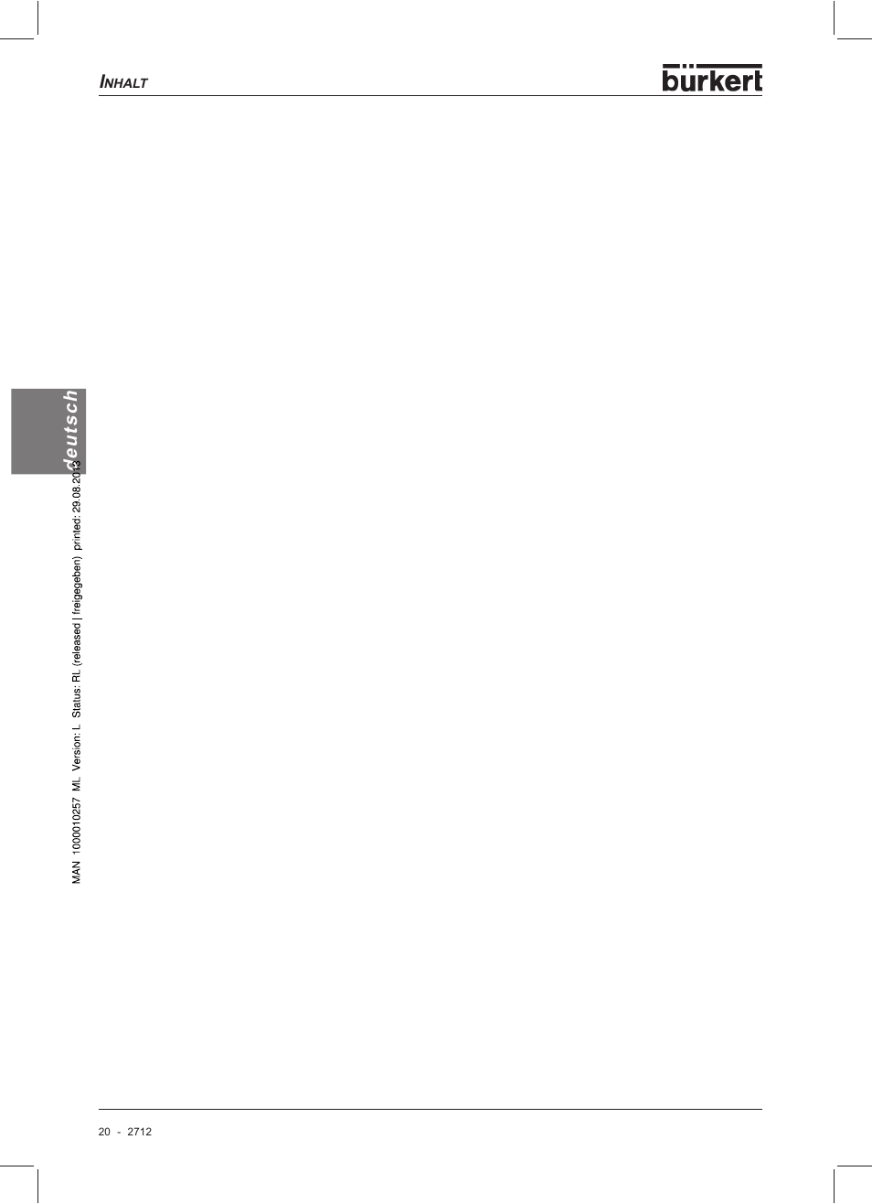 Deutsch | Burkert Type 2712 User Manual | Page 20 / 52