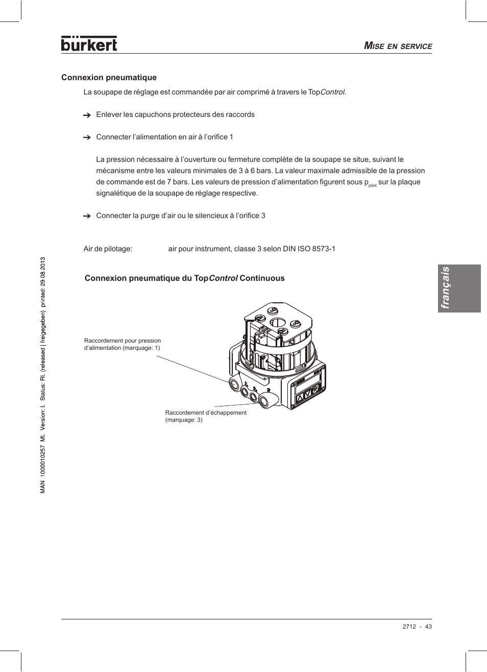 Français | Burkert Type 2712 User Manual | Page 43 / 52