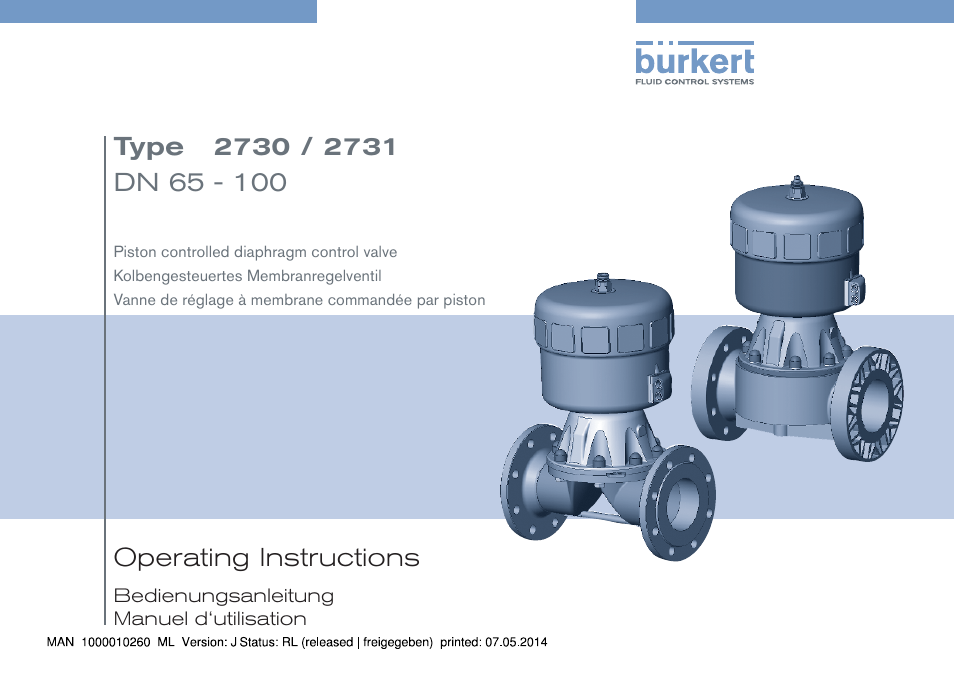 Burkert Type 2731 User Manual | 78 pages