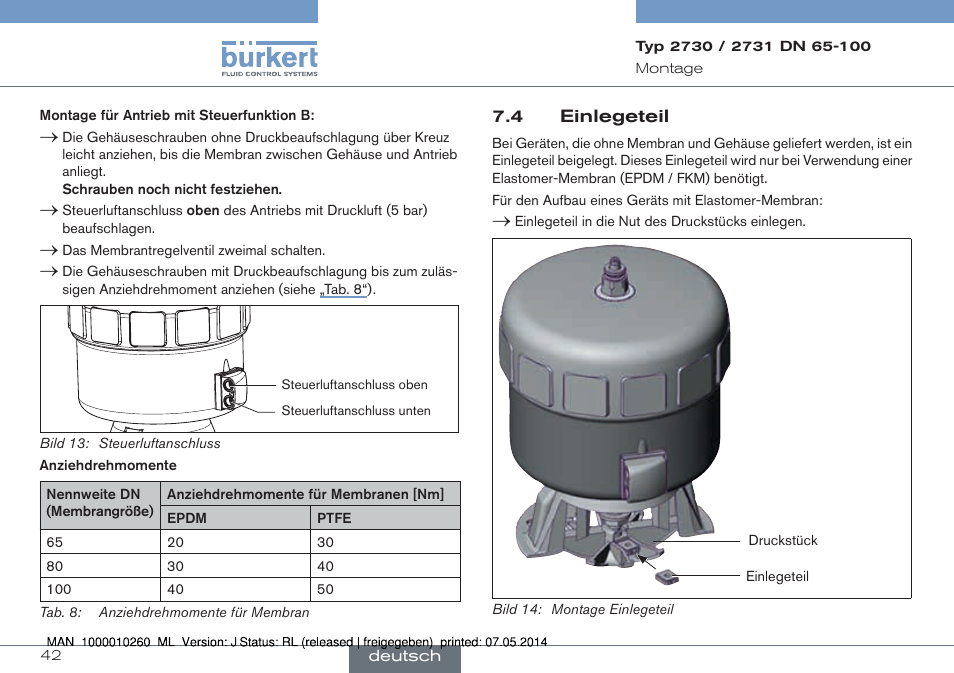 4 einlegeteil | Burkert Type 2731 User Manual | Page 42 / 78