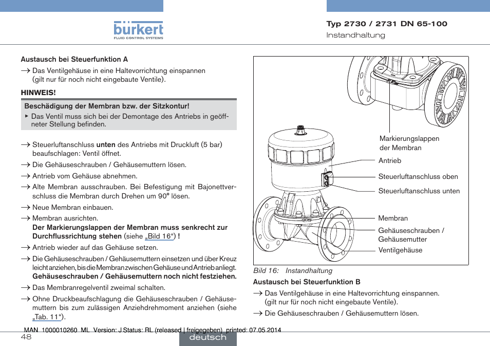 Burkert Type 2731 User Manual | Page 48 / 78