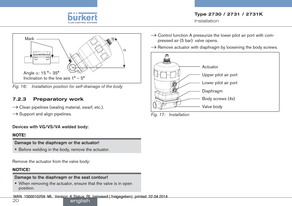 Burkert Type 2731 User Manual | Page 20 / 88