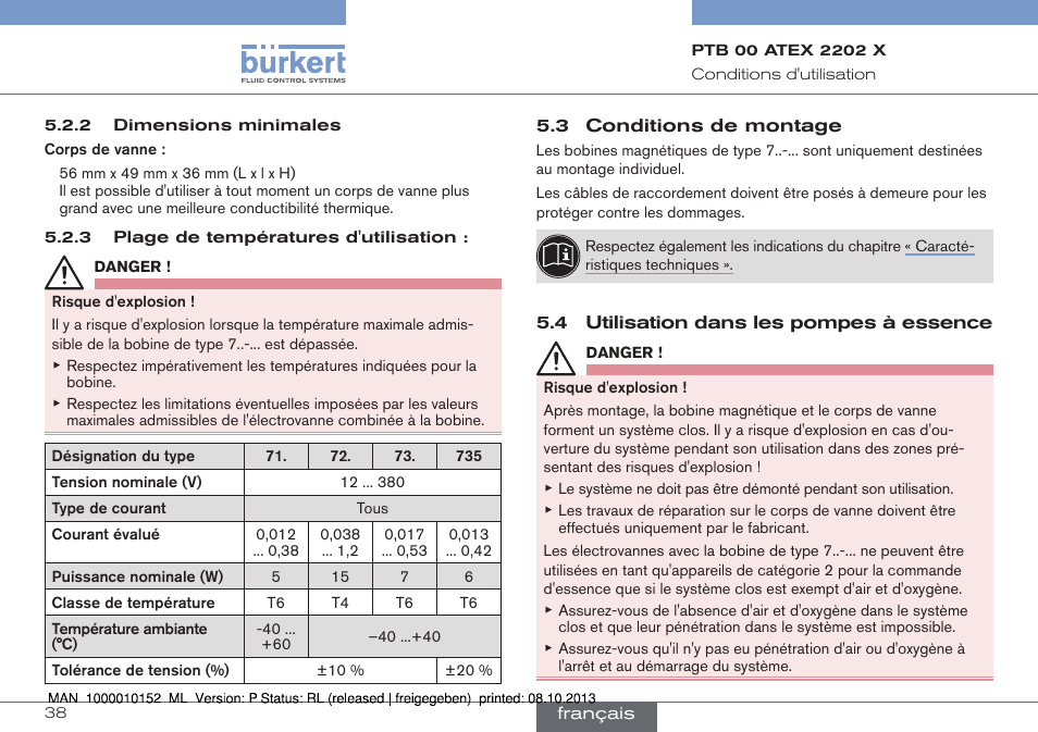 Burkert Type 2834 User Manual | Page 38 / 47