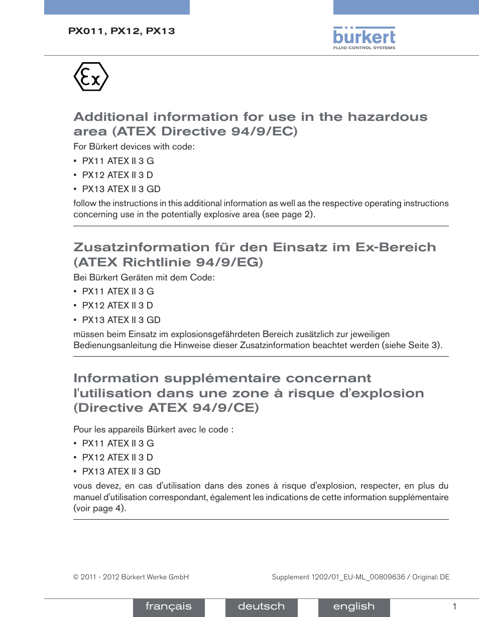 Burkert Type SE30 User Manual | 4 pages