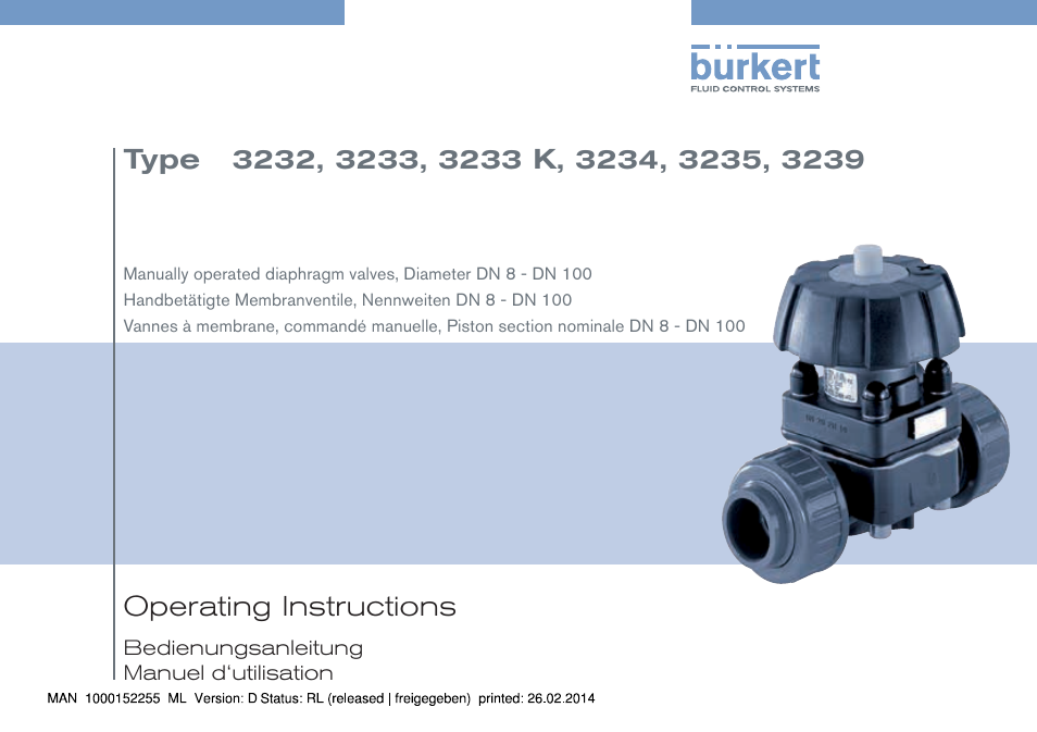 Burkert Type 3239 User Manual | 70 pages