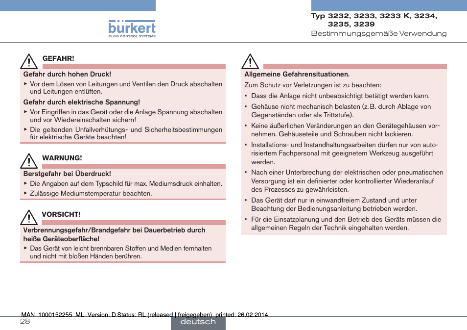 Burkert Type 3239 User Manual | Page 28 / 70